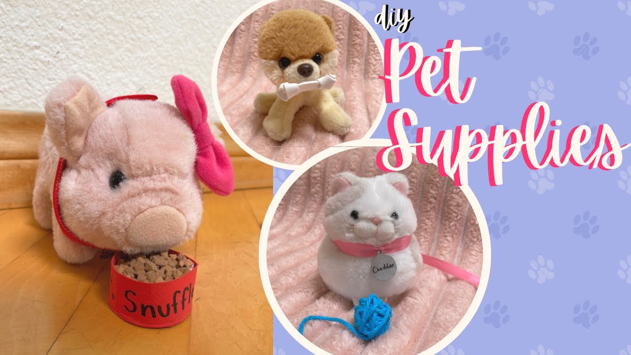 DIY Pet Supplies for Stuffed Animals | Collar, Toys, Food Bowls