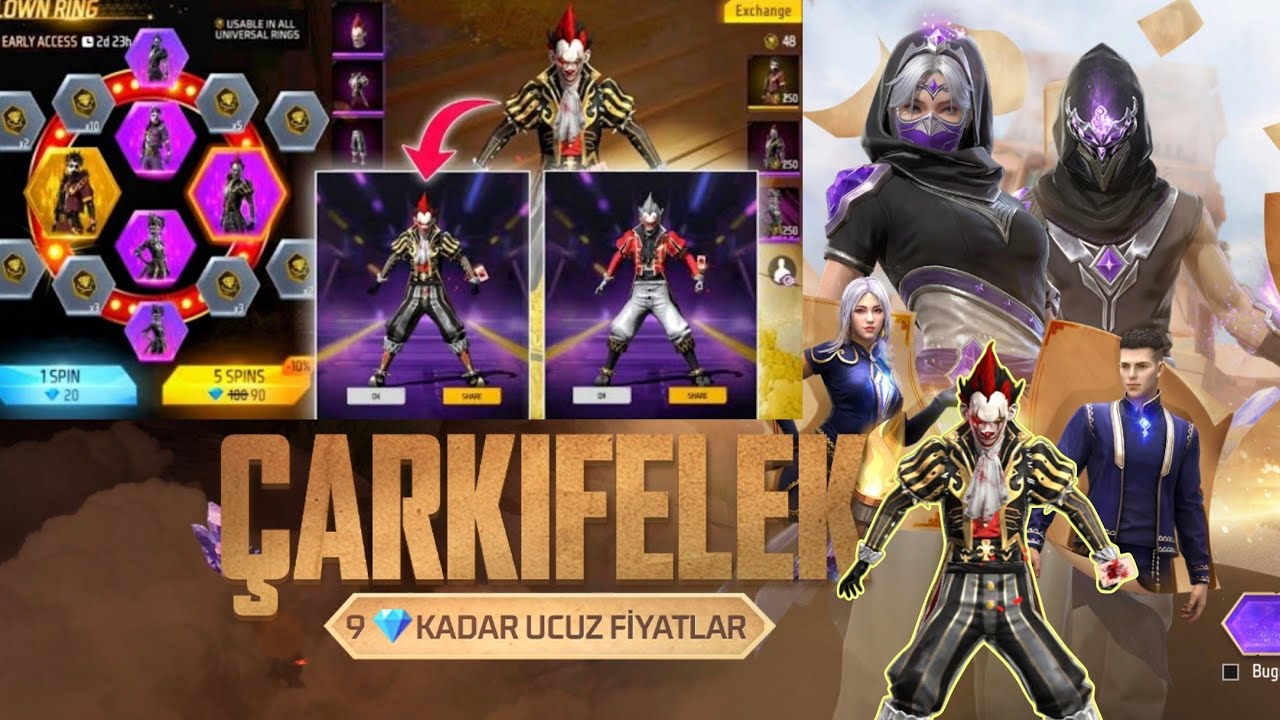JOKER ÇARKI VE ÇARKIFELEK ETKİNLİĞİ ÇOK ŞANSLI BİR VİDEO TEK ATTIM RESMEN HERŞEYE #freefire 