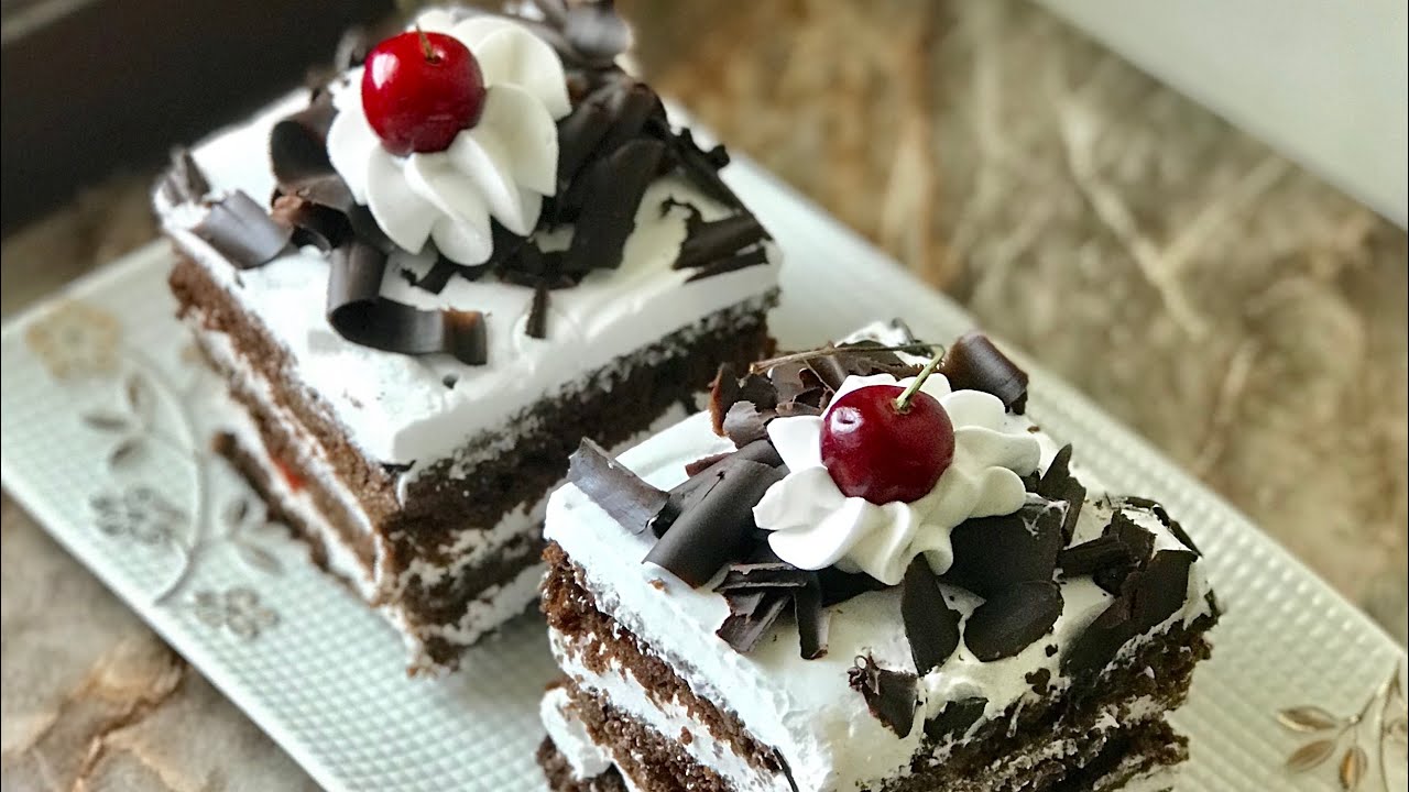 Black Forest pastry recipe | eggless Black Forest cake recipe