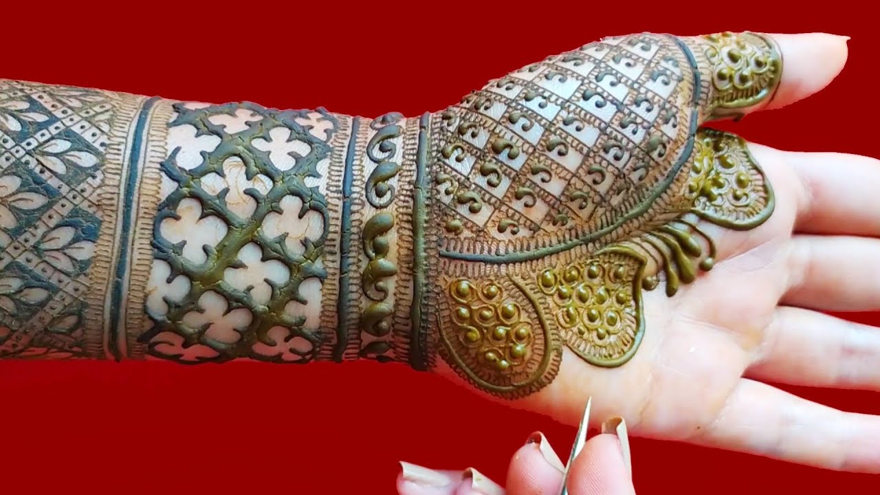 full hand henna design ll semi bridal mehndi दुलहन मेहंदी डिजाइन ll step by step henna tutorial