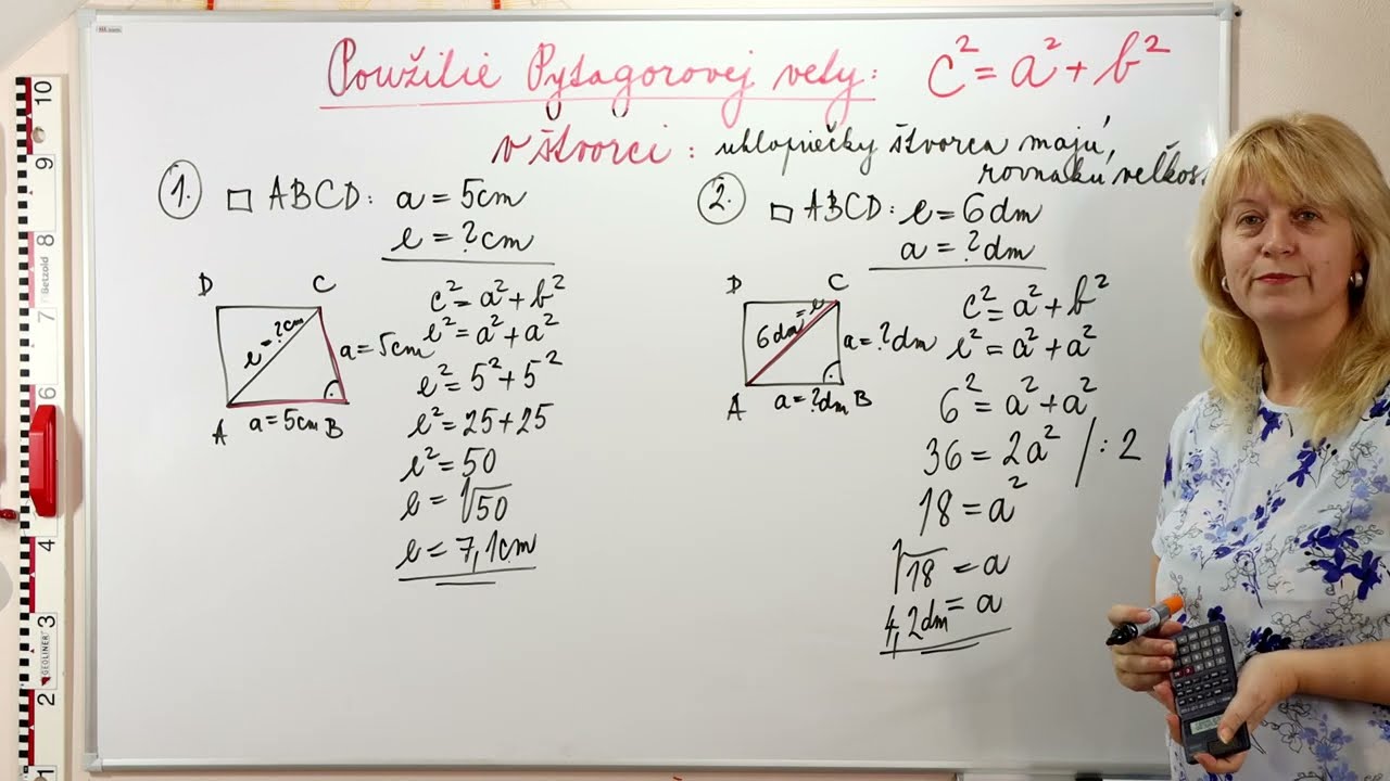 Matematika - Pytagorova veta - štvorec