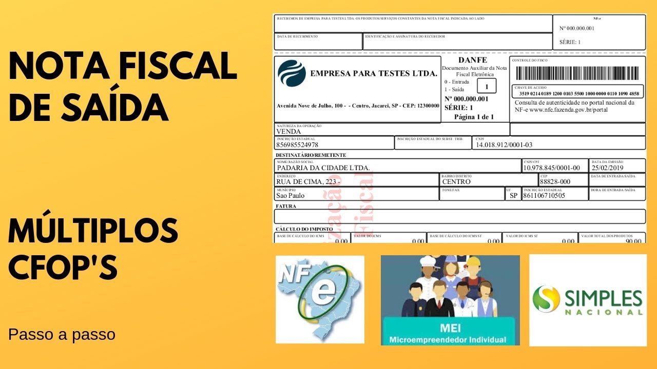 NFe 4.0 SEBRAE - Nota Fiscal com m&uacute;ltiplos CFOPs.