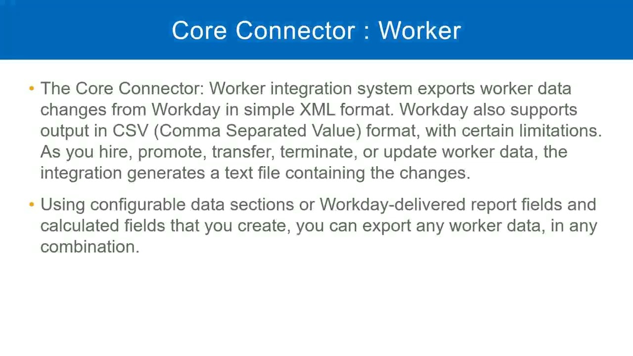 Core Connector Worker in Workday HCM