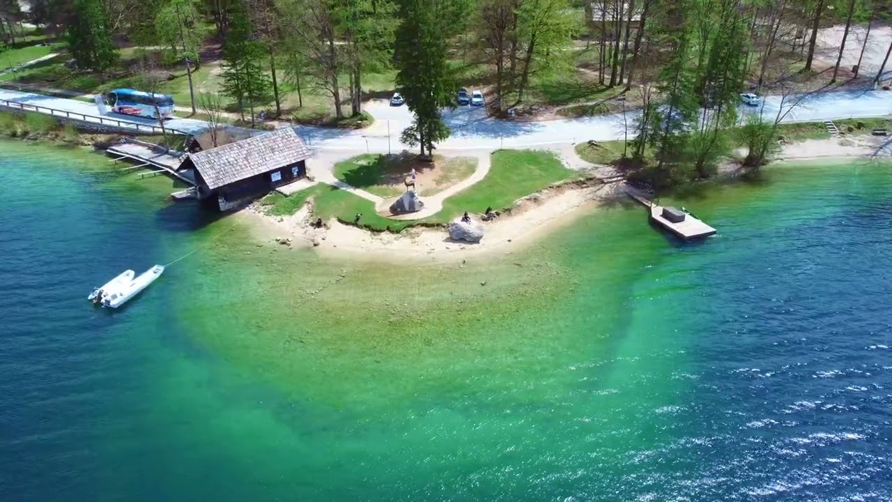 Bohinjsko jezero / korita Mostnice Dron 4k
