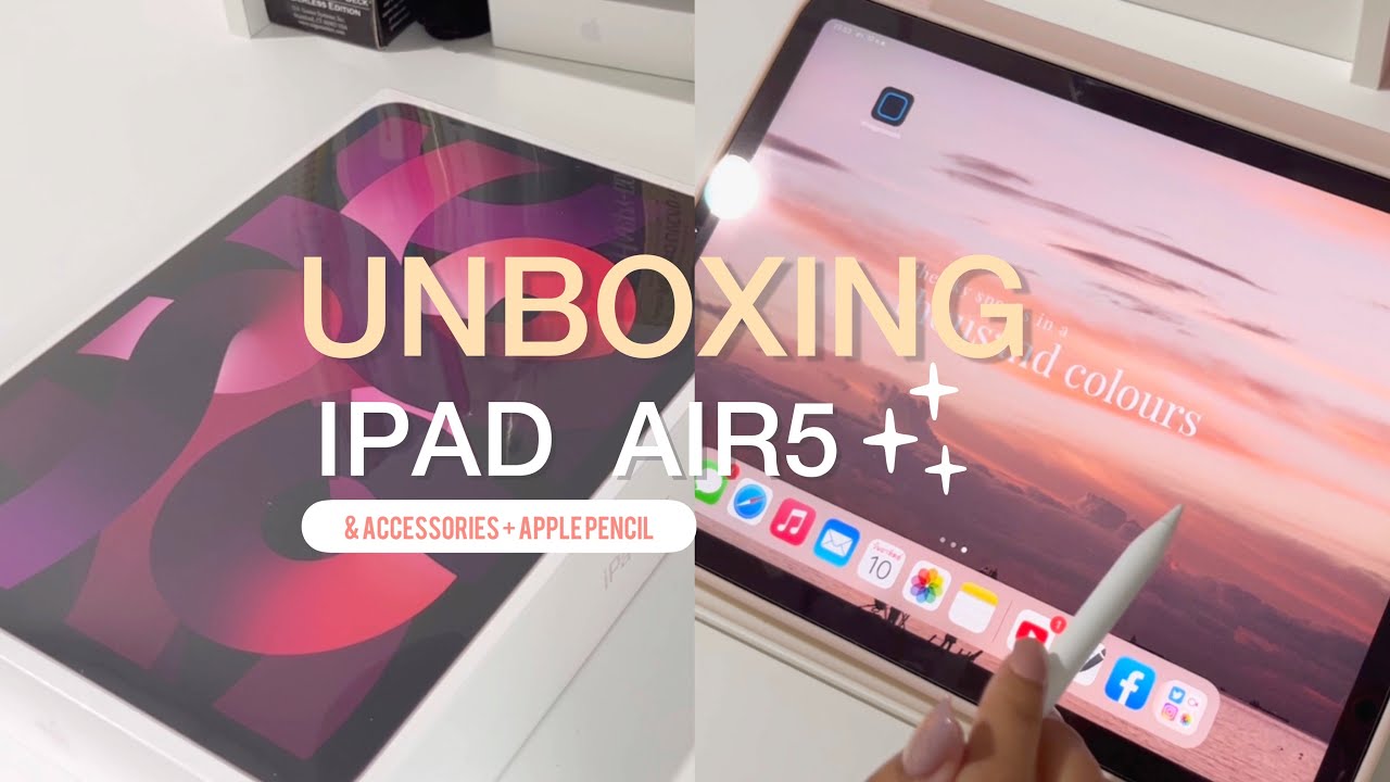 📦🎀  Unboxing iPad Air 5 (🌸pink) + Apple Pencil + Accessories | สีชมพูสวยถูกใจชมรมคนรักสีชมพู