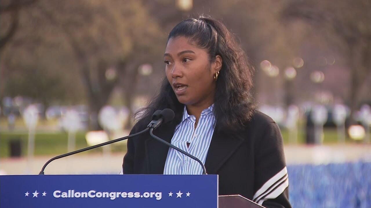 WATCH: Wife of late actor Chadwick Boseman joins National Mall rally for colorectal cancer research