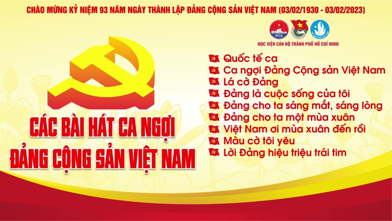 CÁC BÀI HÁT CA NGỢI ĐẢNG CỘNG SẢN VIỆT NAM