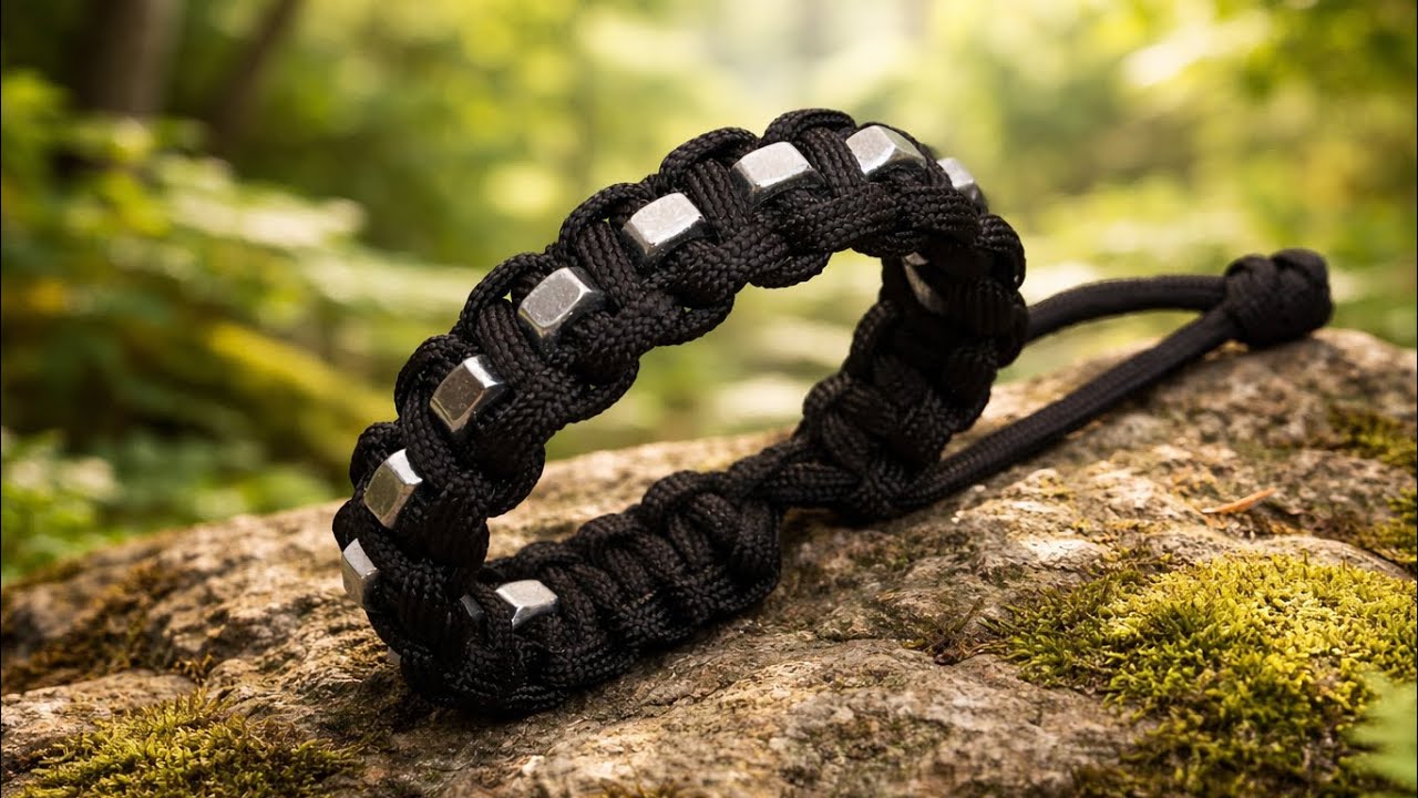 How to make Mad Max paracord with hex nuts ,Survival bracelet,Adjustable Paracord DIY