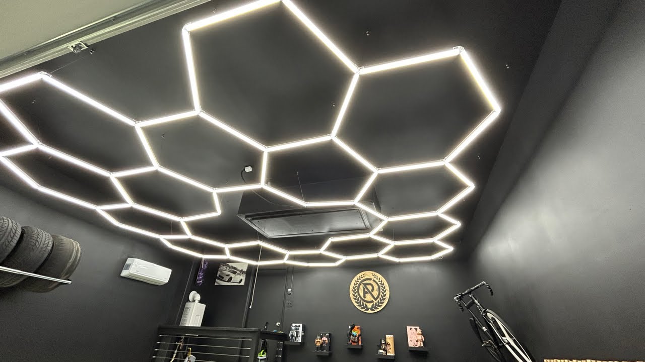 Dream Garage Build | Ep. 4 | Hexagon lighting install ￼