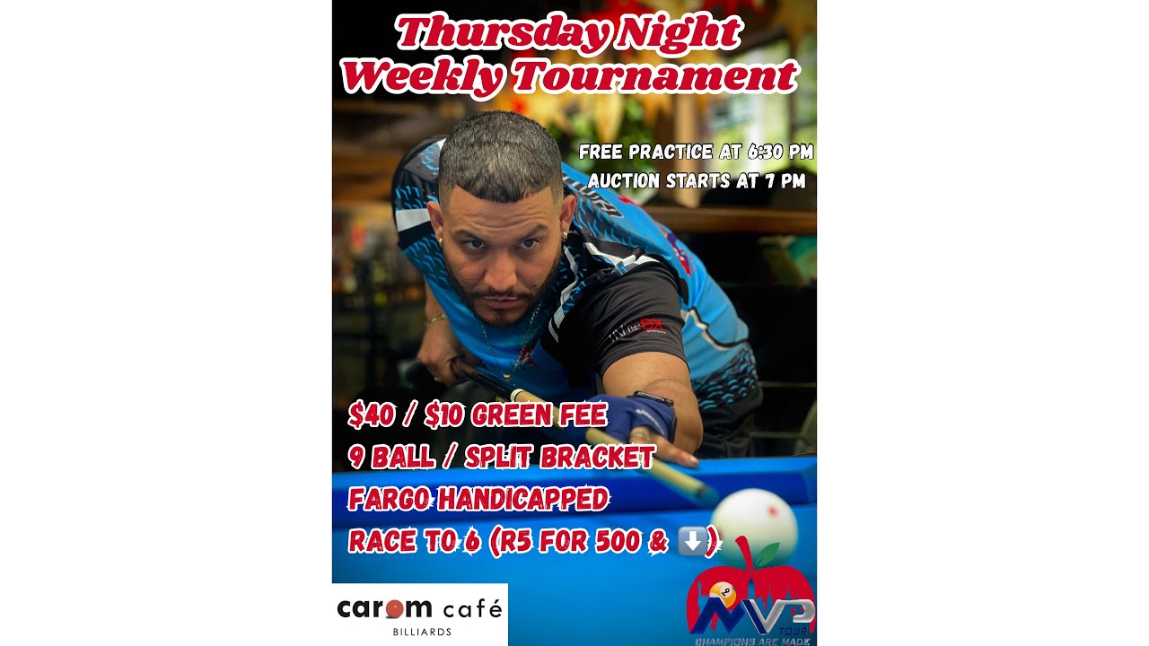 Thursday Night Weekly Tournament at Carom 2/26/26