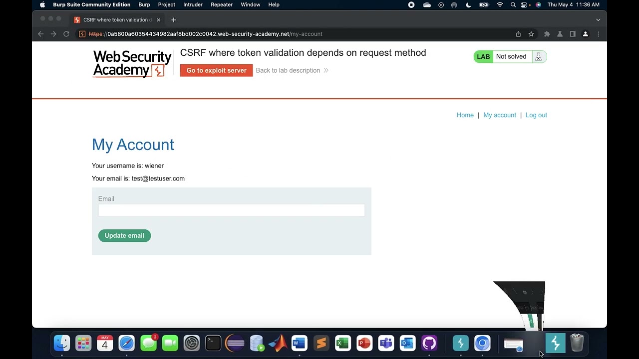 #6 CSRF Attack - Lab: Token Validation Depends on Request Method