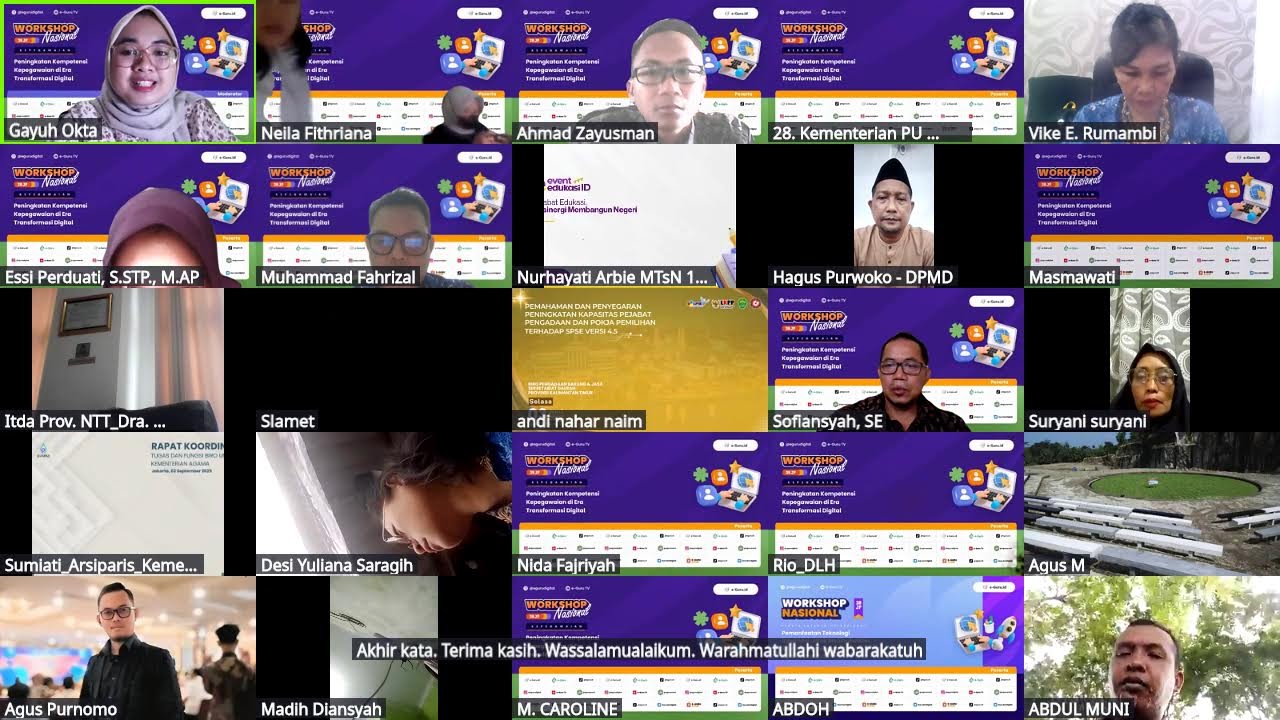 #2 Workshop Nasional 38 JP: Peningkatan Kompetensi Kepegawaian di Era Transformasi Digital