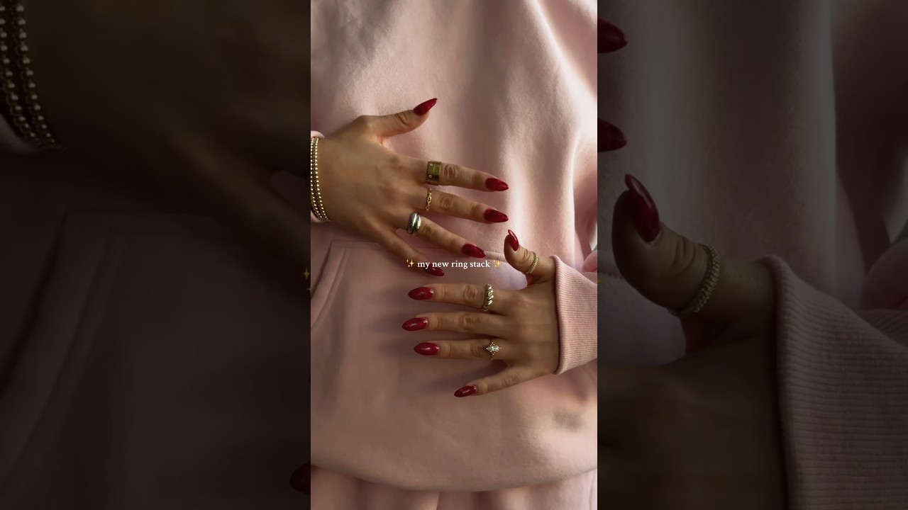 Dainty + chunky rings together are chefs kiss ✨ #amazonjewelry #goldrings #ringstack #jewelrytour