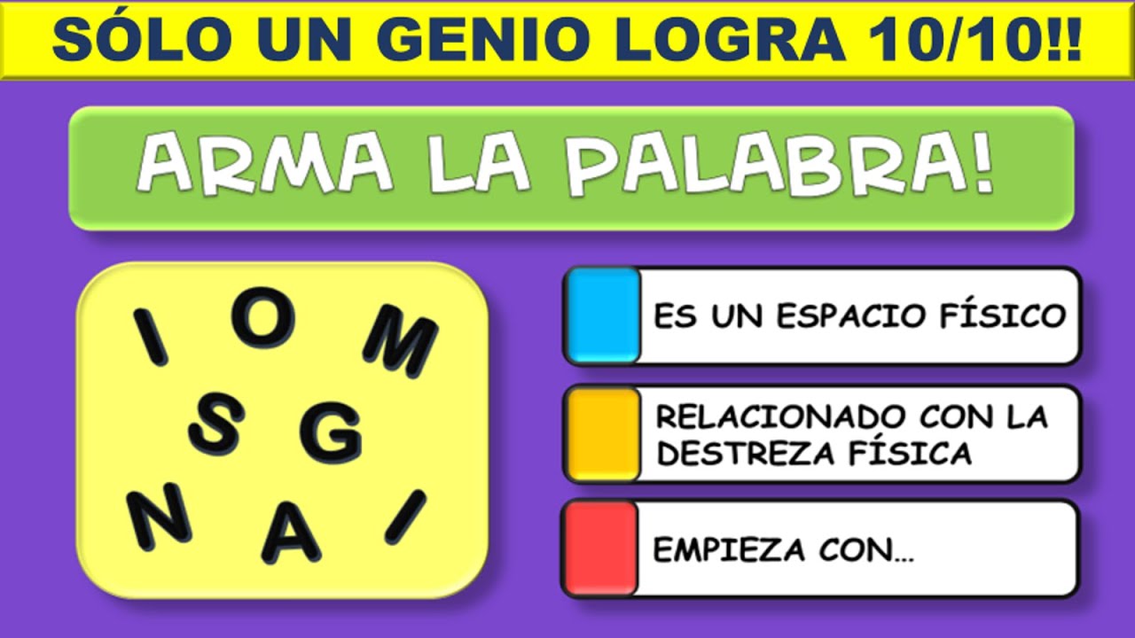 ADIVINA LA PALABRA 8: ARMA LA PALABRA usando la menor cantidad de pistas💗Anímate!