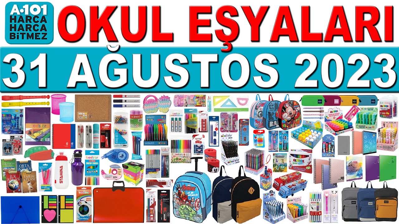 A101 OKUL EŞYALARI 2023 | A101 31 AĞUSTOS 2023 KIRTASİYE OKUL ÜRÜNLERİ KATALOĞU A101 OKUL ALIŞVERİŞİ