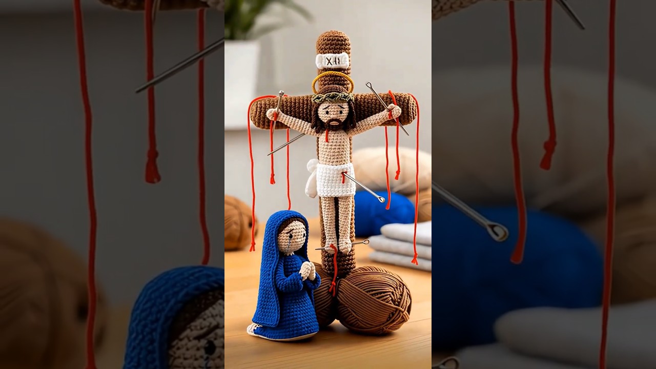 Mary Wept Beneath the Threaded Cross · A Symbolic Crochet Vision