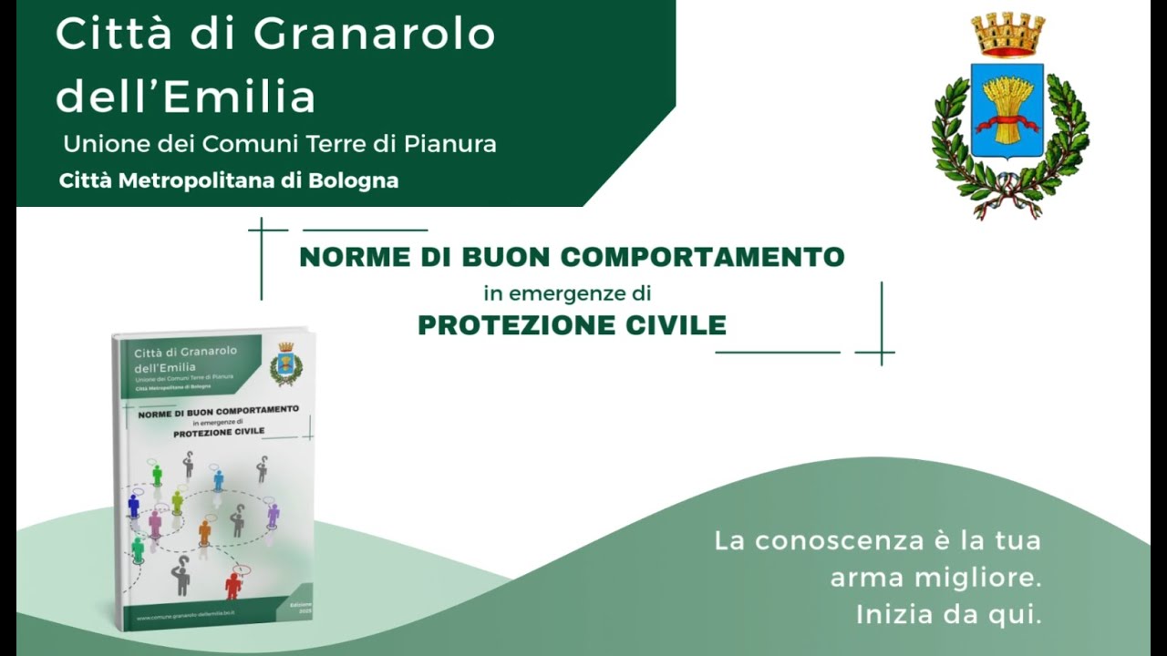 Le informazioni sul nuovo Piano di Protezione Civile del Comune di Granarolo dell'Emilia