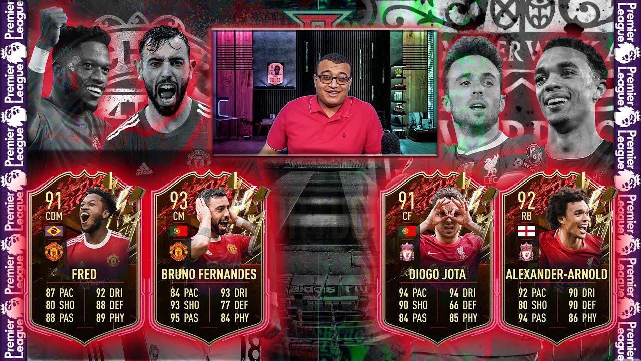 تجربة كروت فريق الموسم للاعبي الدوري الإنجليزي Bruno Fernandes, Jota, Fred & Arnold | FIFA 22