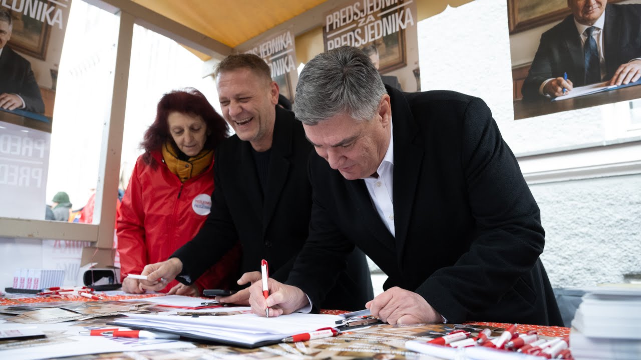 Predsjednik Milanović prikupljao potpise u Samoboru za predsjedničku kandidaturu