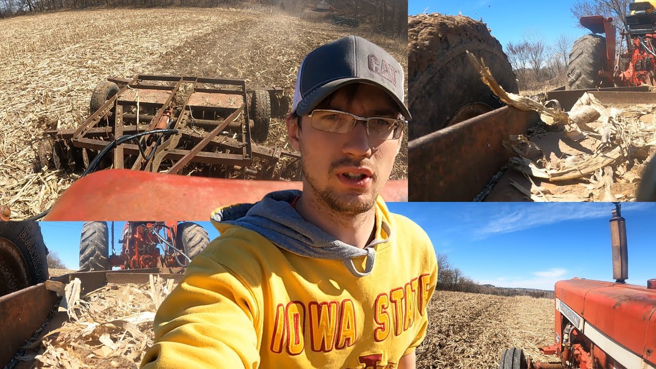 Discing Our Very First 22 Acre Crop Field With an 856 IH
