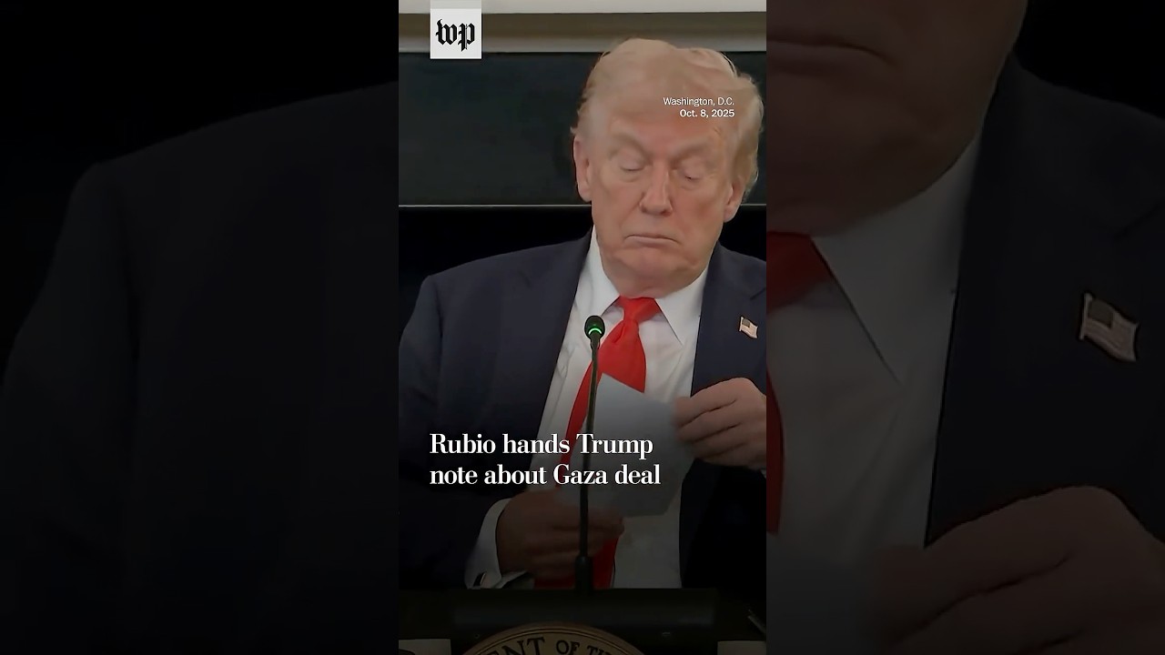Rubio hands Trump note about Gaza deal