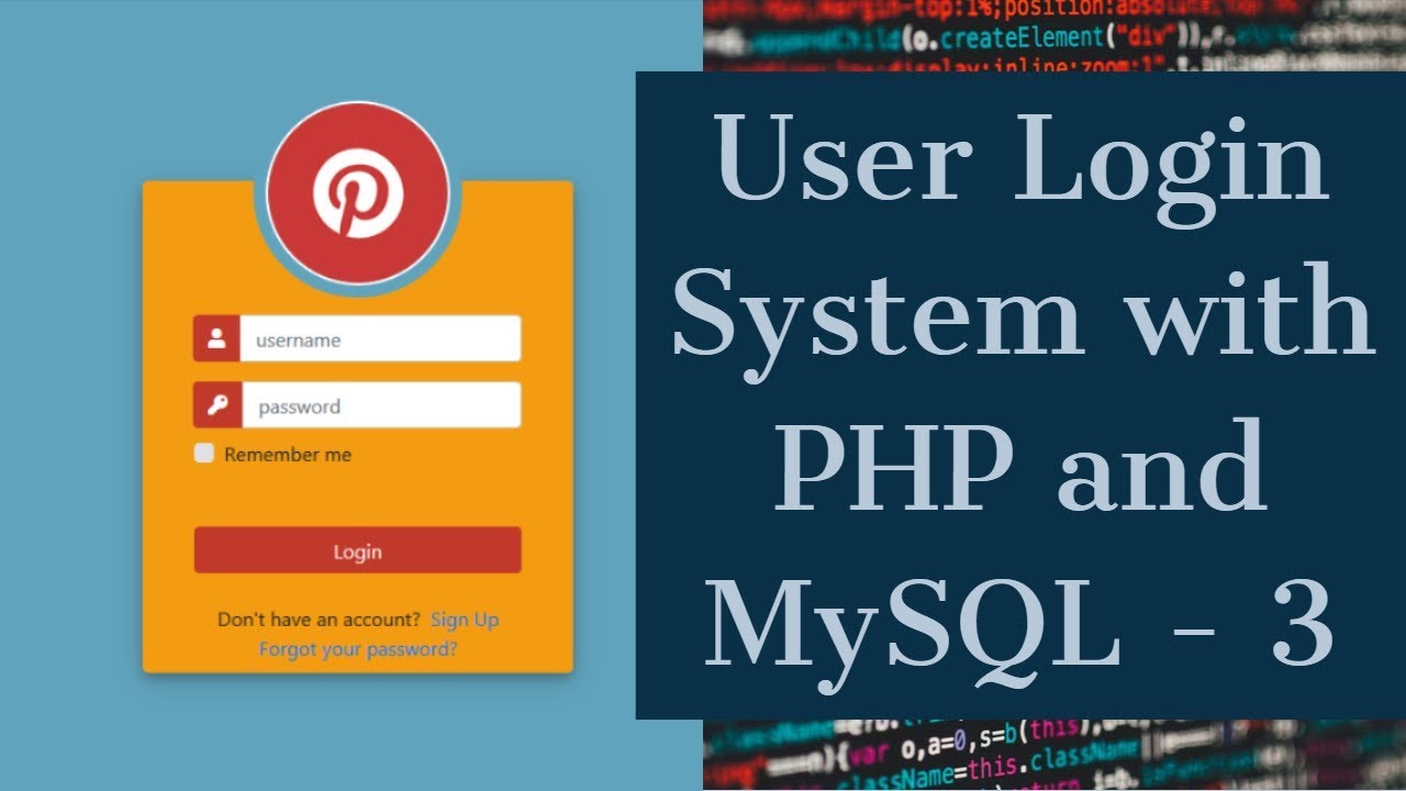 User Login System with PHP and MySQL 3 - PHP and MySQL Database with Session