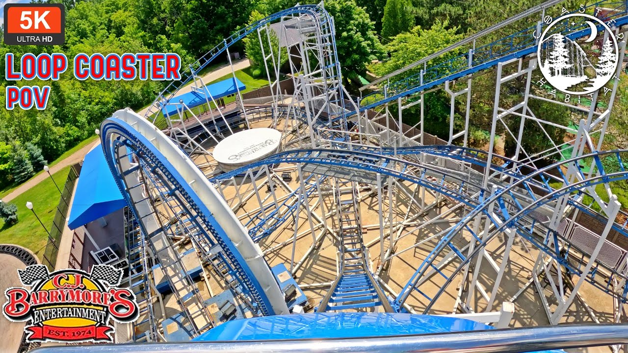 Loop Coaster Front Seat POV On Ride 5K 60 FPS | CJ Barrymore's Looping Pinfari Zyklon | Tiniest Loop