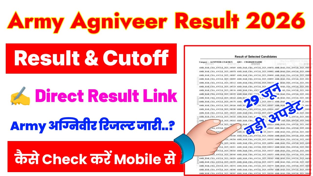 Army Agniveer Result 2026 🔴 Army Agniveer Result 2026 Kaise Dekhe ? How To Check Army Result 2026 