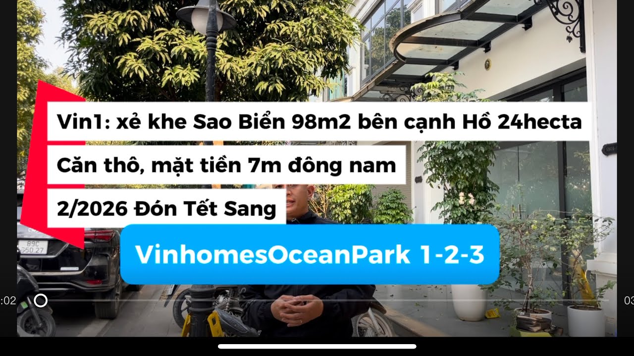 Xẻ khe Sao Biển 98m2 trục đường 52m, gần hồ, có cả cặp 2/2026