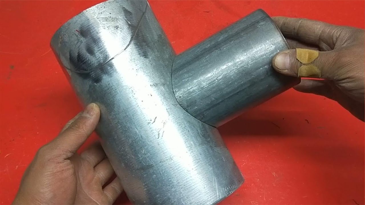 Welding Tricks: How to Saddle 2 Different Diameter Pipes /How to Notch Pipes