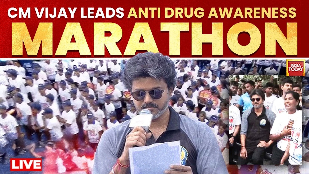 LIVE: CM Vijay Leads Anti-Drug Awareness Marathon In Chennai | International Day Against Drug Abuse