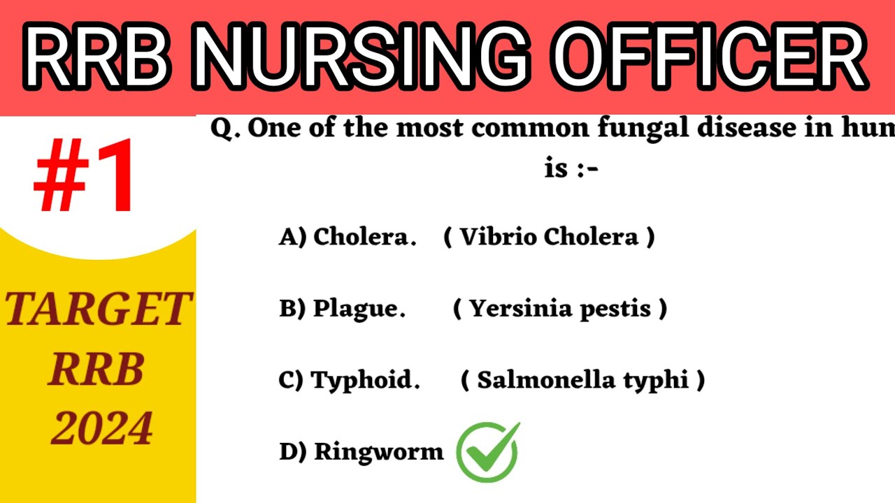 RRB Nursing Officer Exam 2024 || MCQ For RRB Staff Nurse Exam || #1