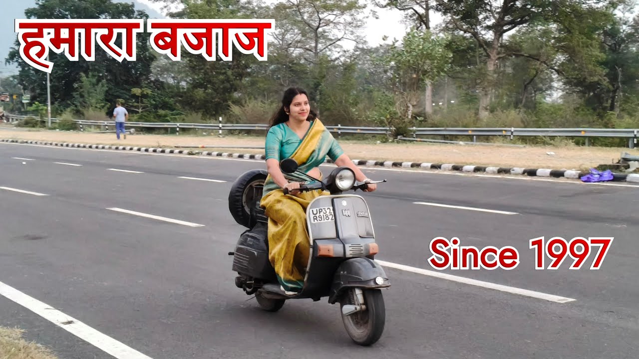 Girl Riding Bajaj Chetak Since 1997 | Saree Ride & Revs of Nostalgia #priyankakhanduri #ScooterLove