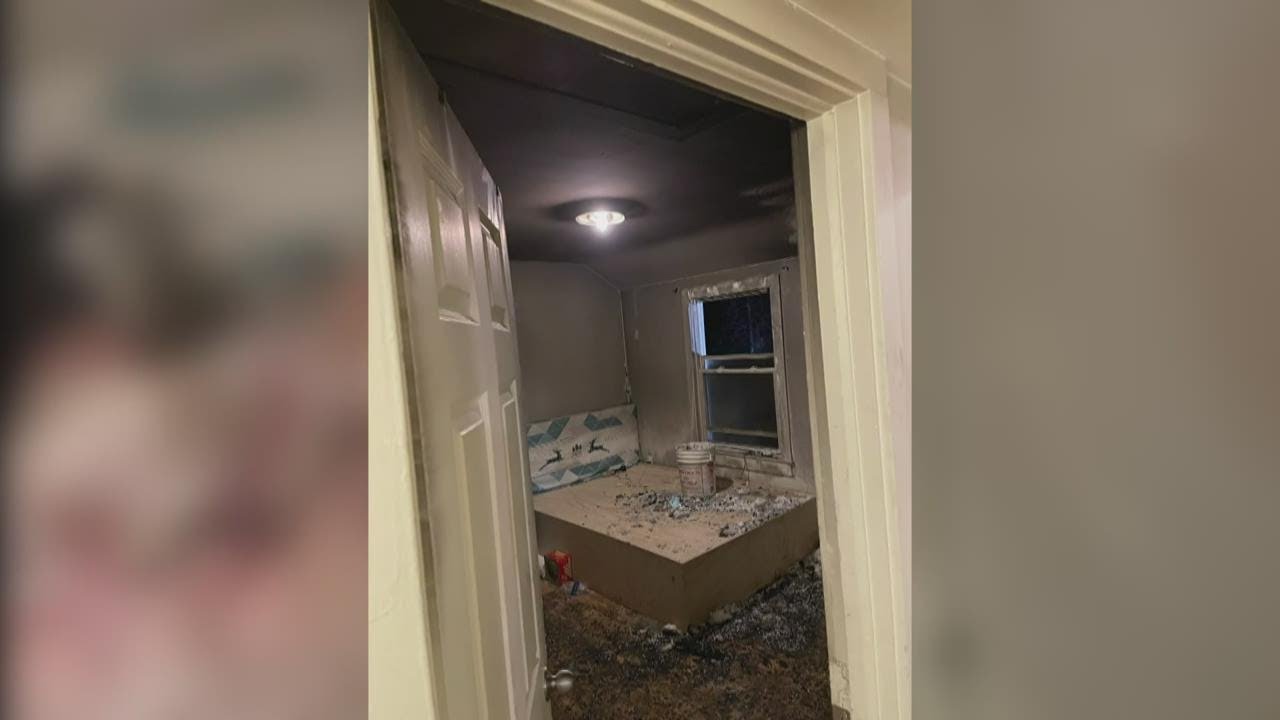A closed door saves rest of house from burning down