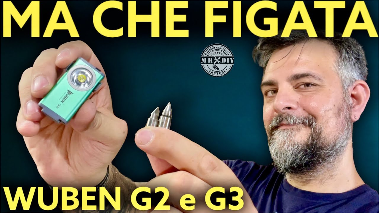 Mini torcia tattica potente da 500 lumen Wuben G2 e mini coltello Wuben G3 totem. Torcia led edc.