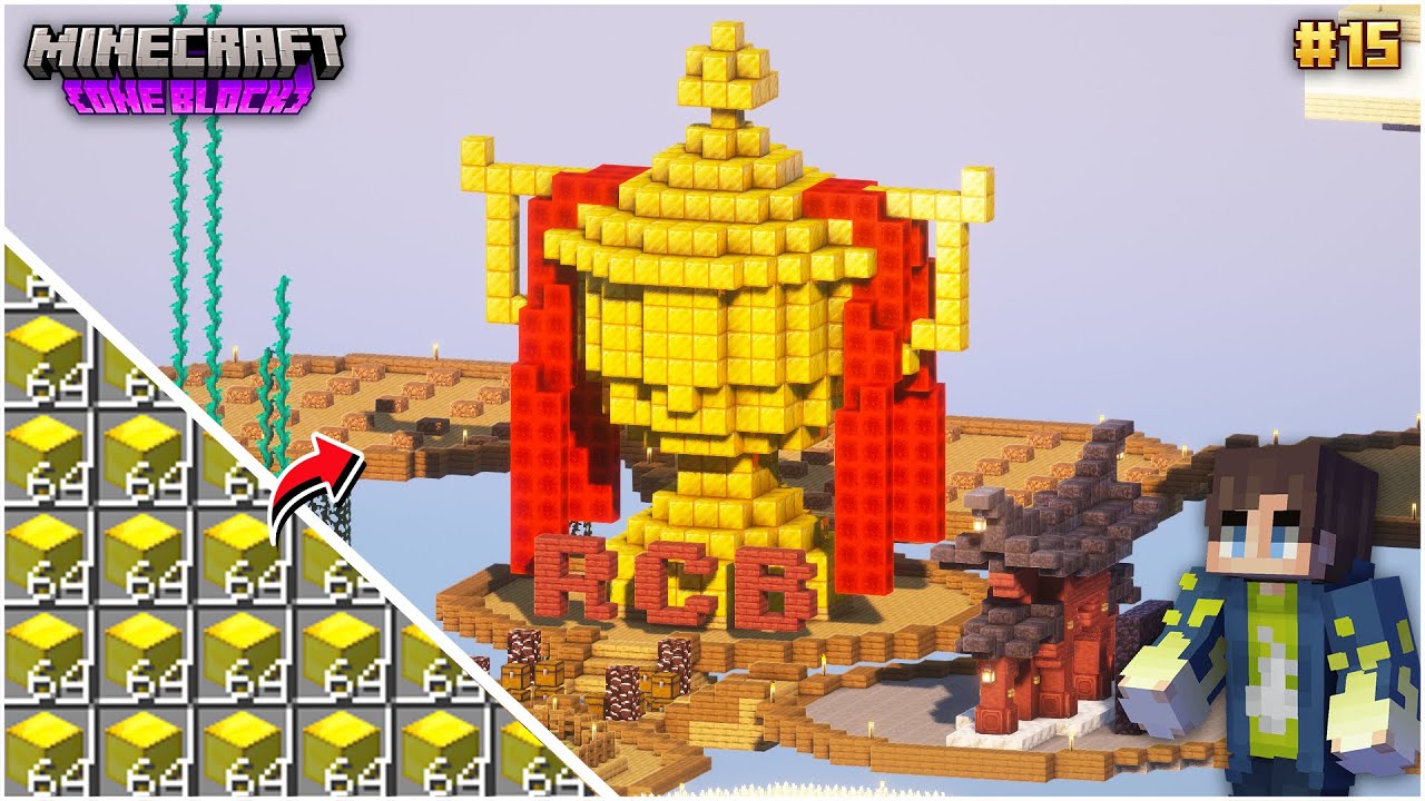 Building the ICONIC IPL Trophy in One Block Minecraft 🧱🏏| Esala Cup Namdu | | #15 | The Music Boy