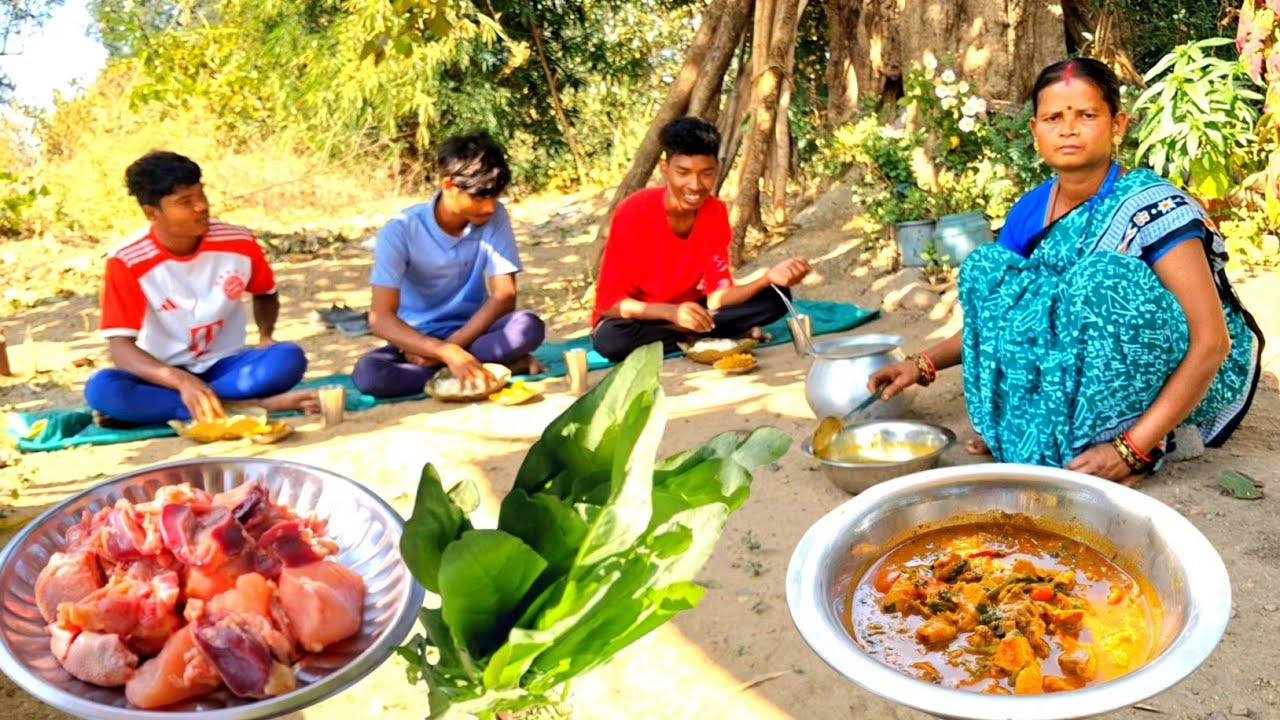 Tribal family cooking PALONG CHICKEN recipe in village l Tribal cooking 