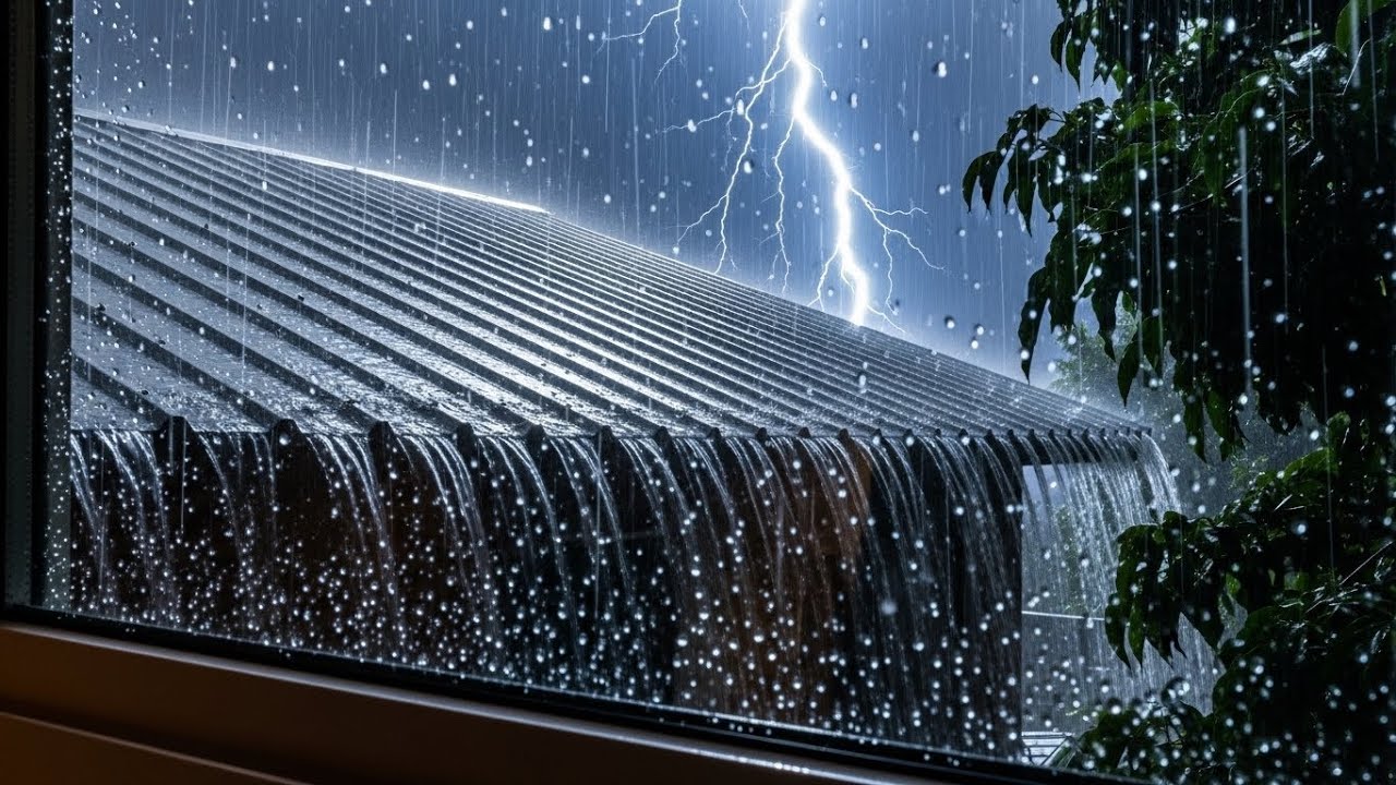 Heavy Rain & Rolling Thunder for Deep Sleep & Full Night Relaxation #56