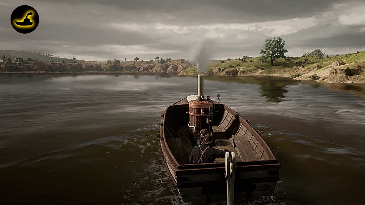 Red Dead Redemption 2 Free Roam 4K - Relaxing Steamboat Cruise