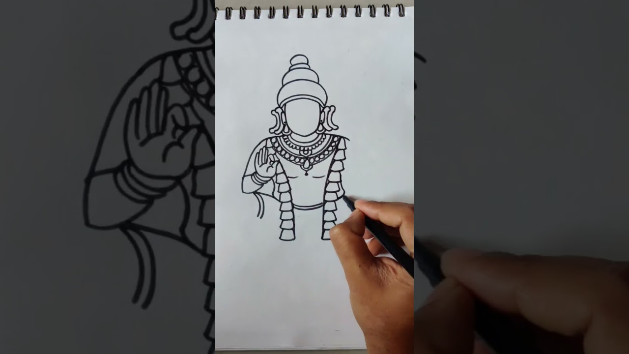 easy drawing of Lord AyyappaSwami for beginners