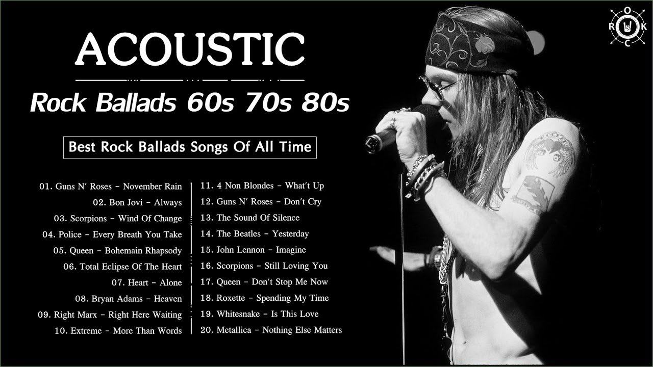 Acoustic Rock Ballads 60s 70s 80s | Best Rock Ballads Songs Of All Time