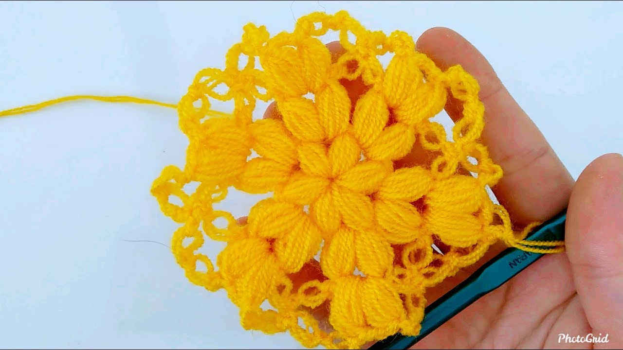 KOLAY ÖRÜMCEKLİ YUVARLAK LİF MODELİ | how to make knitting easy crochet