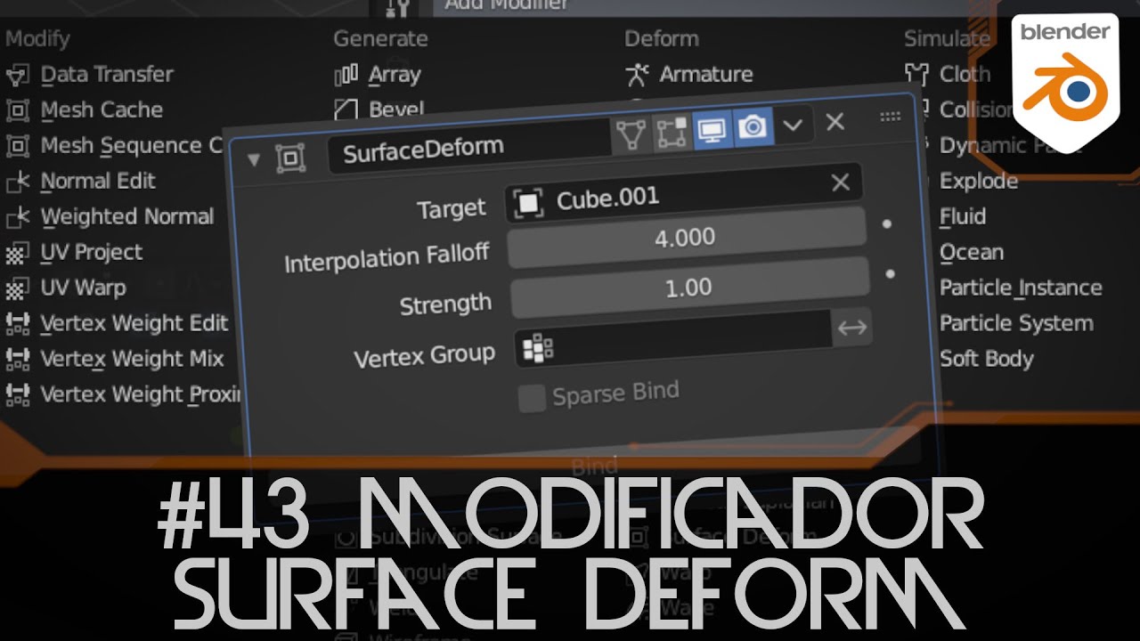 #43 Surface Deform Modifier en Blender 2.9 - Modificadores Blender