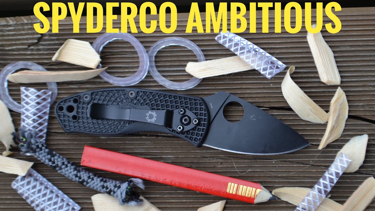 Spyderco Ambitious Lightweight Black тест ножа / test