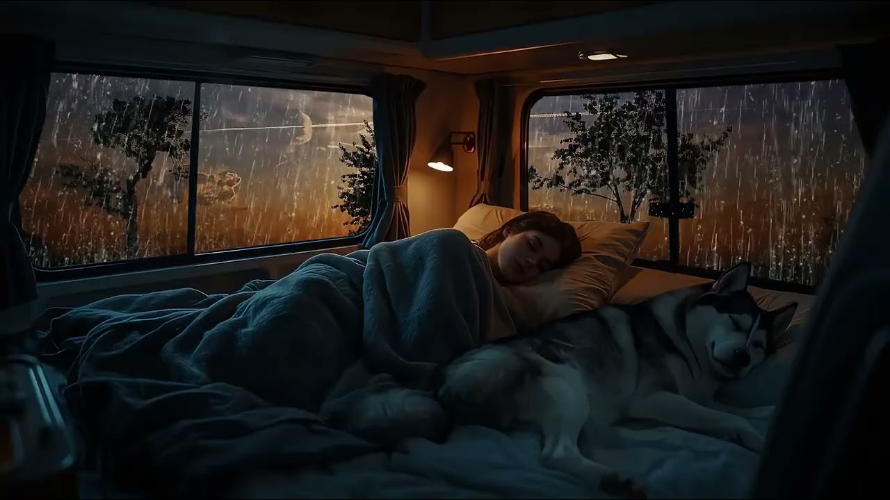 🌧️⚡🌧️ asmr rain thunder sleep storm sounds | campervan deep relaxation