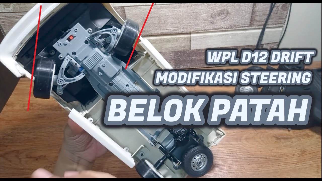 MODIFIKASI WPL D12 RC Drift Angle Steering, Modifikasi Belok Patah Tanpa Modal