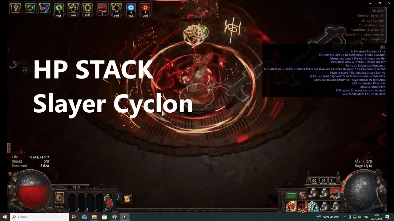 [POE 3.28] HP stack | Cyclone of Tumult Slayer | My favorite build | all map mods , all uber boss