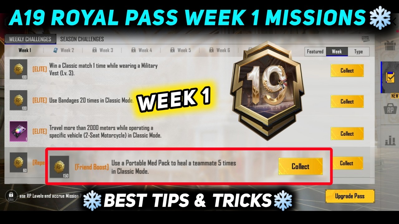 A19 WEEK 1 MISSION 🔴 PUBG WEEK 1 MISSION EXPLAINED 🔴 SEASON 30 A19 ROYAL PASS WEEK 1 MISSION