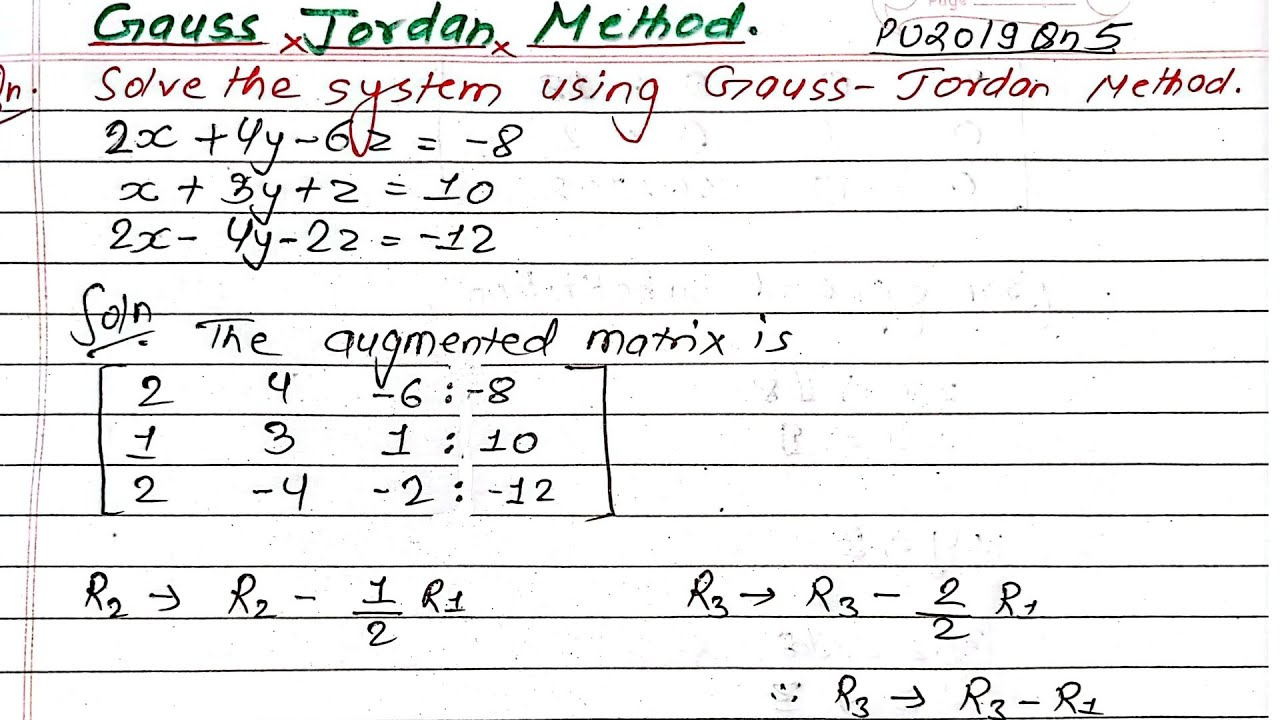 Unit:5 | Gauss Jordan Matrix | Prashant YT | Numerical Method | BE Civil | Numerical Method | TU,PU