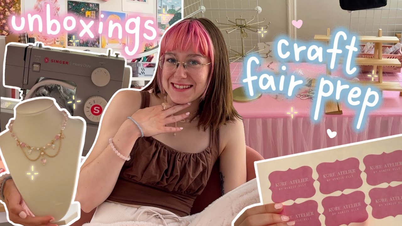 Prepping for my FIRST Craft Fair!! Unboxing supplies & NEW sewing machine | Studio Vlog